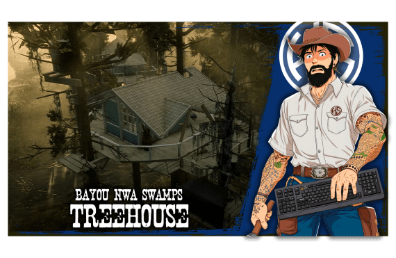 Treehouse in the Bayou Nwa swamps