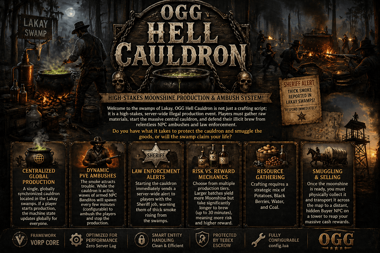 OGG HELL CAULDRON - High-Stakes Moonshine Production & Ambush System!