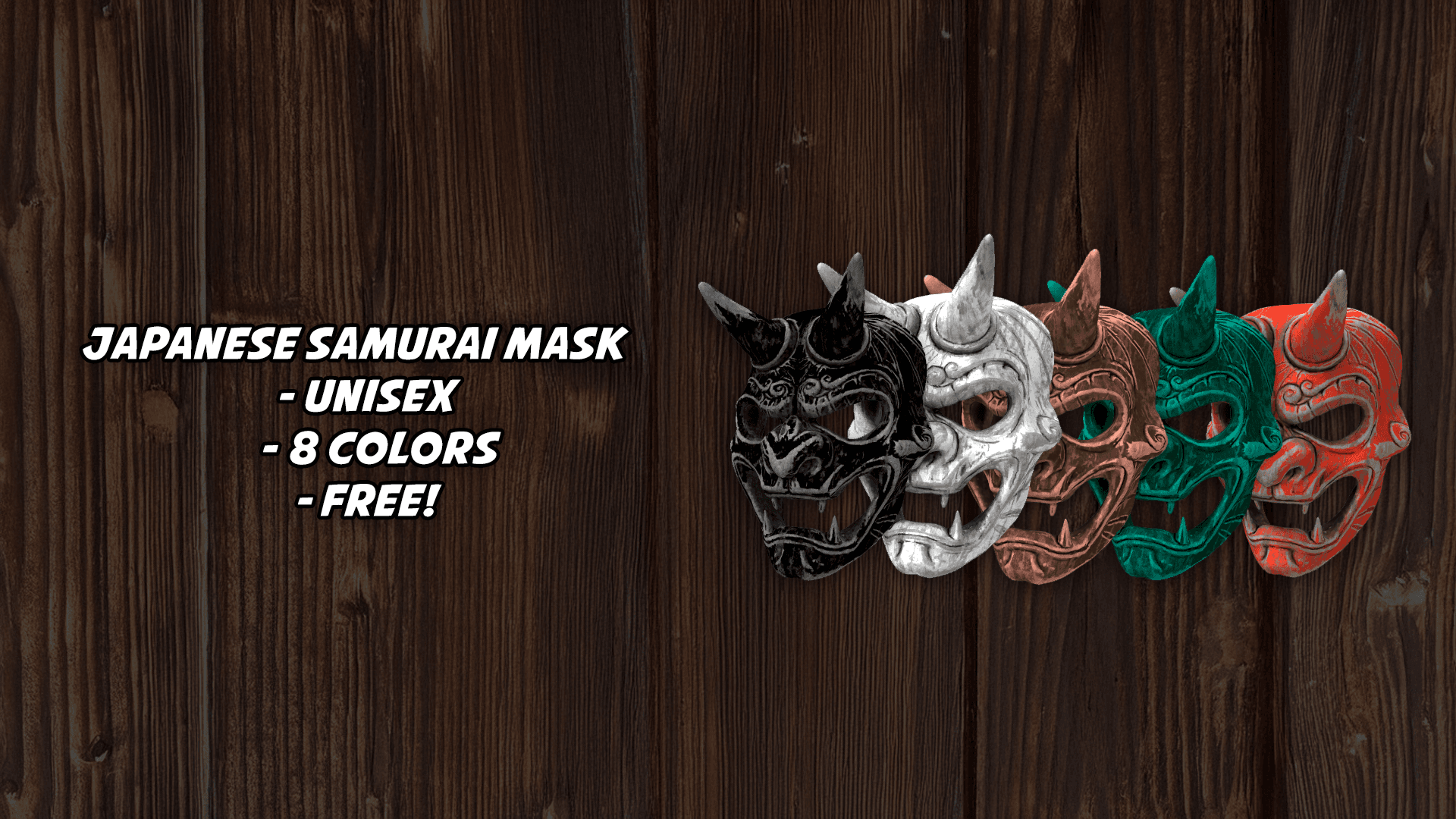 Unisex Japanese Samurai Mask