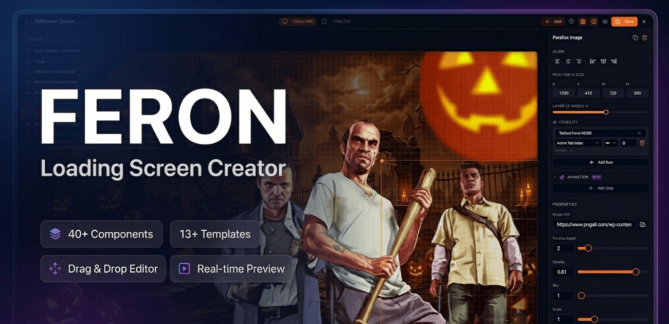 Standalone Loading Screen Creator - Drag & Drop Editor ESCROW