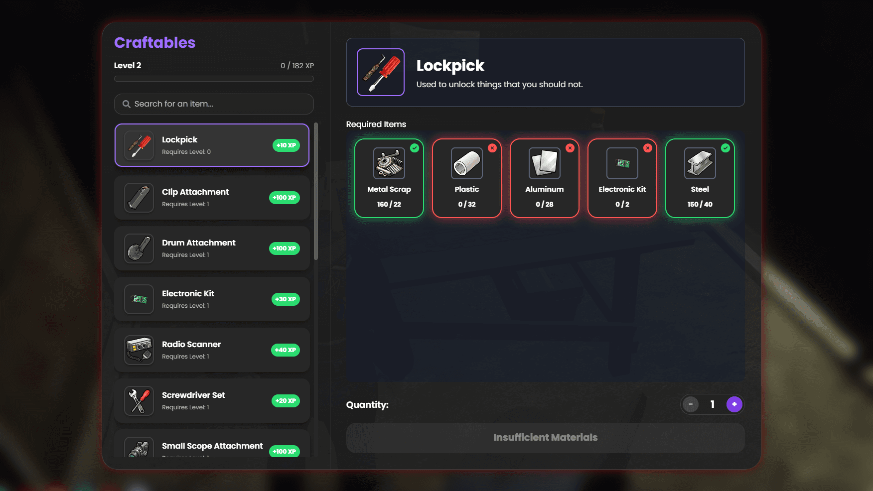 ADVANCED CRAFTING