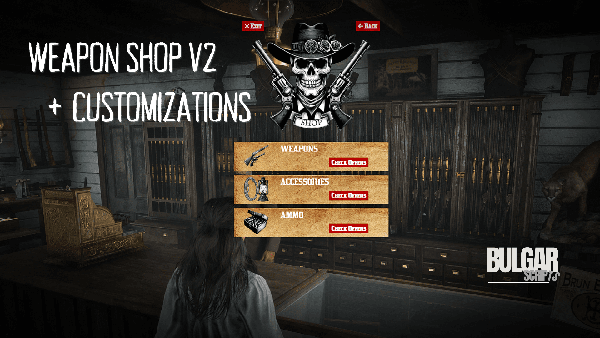BulgaR Weapon Shop + Customization [VORP] & [REDEMRP]